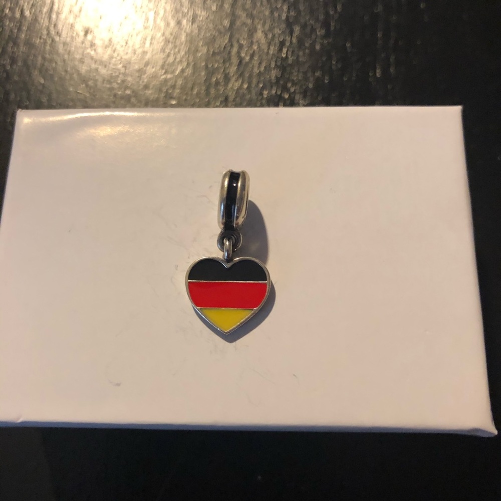 Authentic PANDORA Germany Flag Dangle Charm.